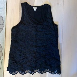J CREW BLACK FLORAL TANK